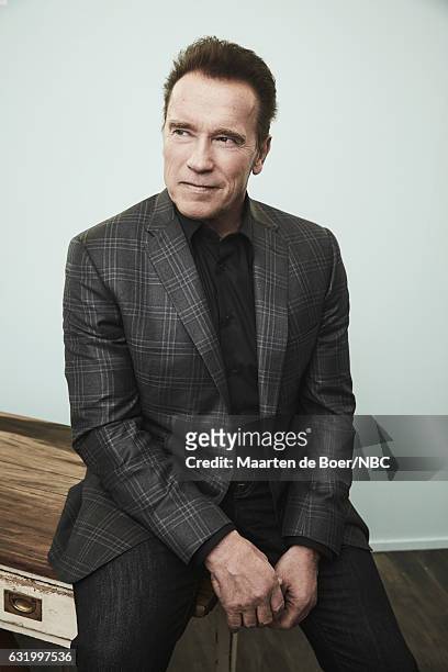 Arnold Schwarzenegger of 'The New Celebrity Apprentice' poses for a portrait in the NBCUniversal Press Tour portrait studio at The Langham...