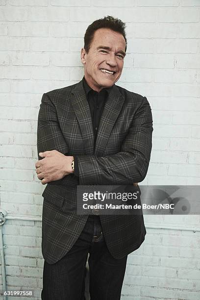 Arnold Schwarzenegger of 'The New Celebrity Apprentice' poses for a portrait in the NBCUniversal Press Tour portrait studio at The Langham...