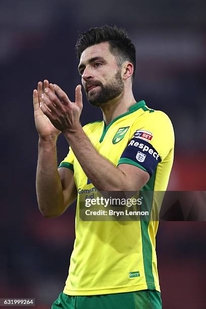 Russell Martin of Norwich City looks dejected after the Emirates FA Cup Third Round Replay match between Southampton and Norwich City at St Mary's...