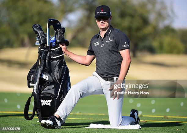 Zach Johnson stretches on the driving range during practice for the CareerBuilder Challenge at PGA West on January 18, 2017 in La Quinta, California.