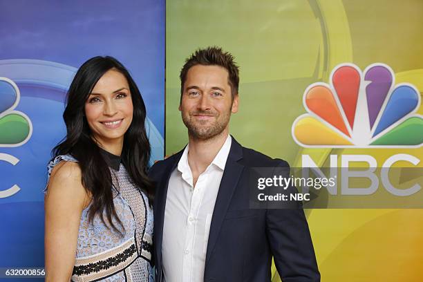 NBCUniversal Press Tour, January 2017 -- NBC's "The Blacklist: Redemption" -- Pictured: Famke Janssen, Ryan Eggold --