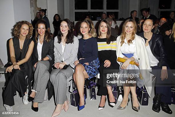 Chiara Schoras, Alexandra Neldel, Maria Ehrich, Sonja Gerhardt, Alice Dwyer, Mina Tander and Jeanette Hain attend the Laurel show during the...