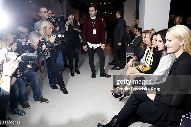 Jeanette Hain, Ursula Karven and Viktoria Lauterbach attend the Laurel show during the Mercedes-Benz Fashion Week Berlin A/W 2017 at Kaufhaus Jandorf...
