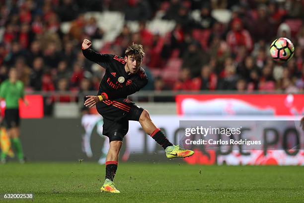 Benfica's midfielder Andre Horta from Portugal during the match between SL Benfica and Leixoes for the Portuguese cup at Estadio da Luz on January...