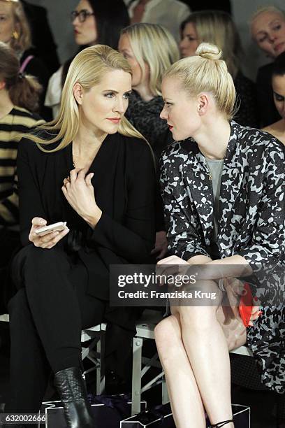 Judith Rakers and Franziska Knuppe attend the Laurel show during the Mercedes-Benz Fashion Week Berlin A/W 2017 at Kaufhaus Jandorf on January 18,...