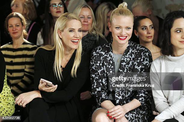 Judith Rakers and Franziska Knuppe attend the Laurel show during the Mercedes-Benz Fashion Week Berlin A/W 2017 at Kaufhaus Jandorf on January 18,...