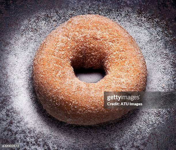 doughnut on tin with sugar - bombolone foto e immagini stock