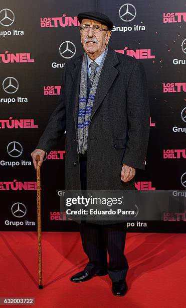 Actor Jesus Guzman attends 'Los del Tunel' premiere at Capitol cinema on January 18, 2017 in Madrid, Spain.