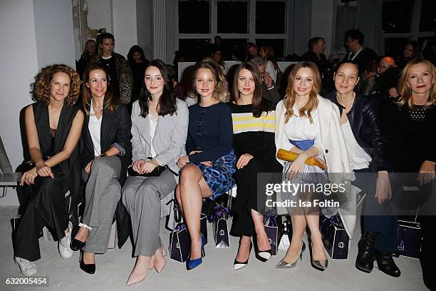 Chiara Schoras, Alexandra Neldel Maria Ehrich, Sonja Gerhardt, Alice Dwyer, Mina Tander, Jeanette Hain and Katja Flint attend the Laurel show during...