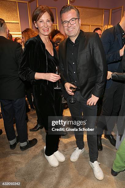 Designer of Minx Eva Lutz and Reinhard Maetzler during the Talbot Runhof boutique opening at Schlueterstrasse on January 18, 2017 in Berlin, Germany.