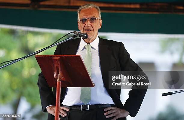 Prosecutor German Moldes speaks during an act to honour late Argentine prosecutor Alberto Nisman on January 18, 2017 in Buenos Aires, Argentina....