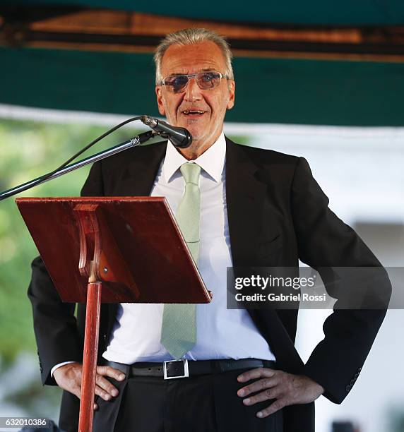 Prosecutor German Moldes speaks during an act to honour late Argentine prosecutor Alberto Nisman on January 18, 2017 in Buenos Aires, Argentina....