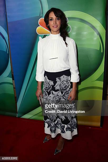 Actress Jennifer Beals attends the 2017 NBCUniversal Winter Press Tour - Day 2 at the Langham Hotel on January 18, 2017 in Pasadena, California.