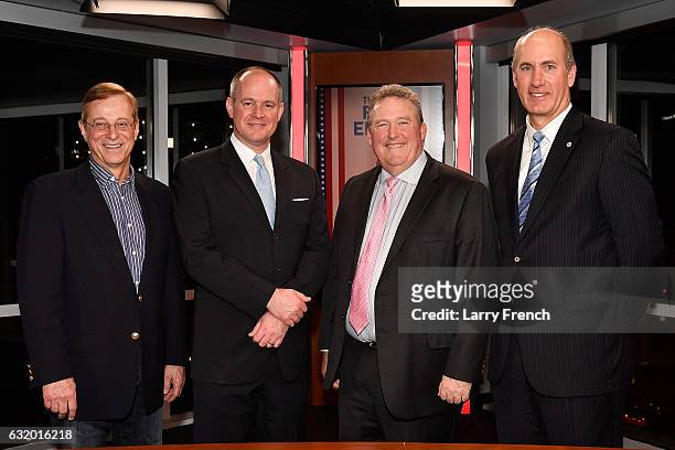 Jim Cicconi of AT&T, Rich Eisen of The Rich Eisen Show, AT&T Senior Executive VP of External and Legislative Affairs Bob Quinn, and CEO of AT&T...