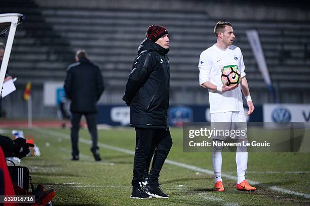 Bernard Bouger coach of Fleury during the French Cup match between Fleury Merogis and Brest on January 18, 2017 in Paris, France.