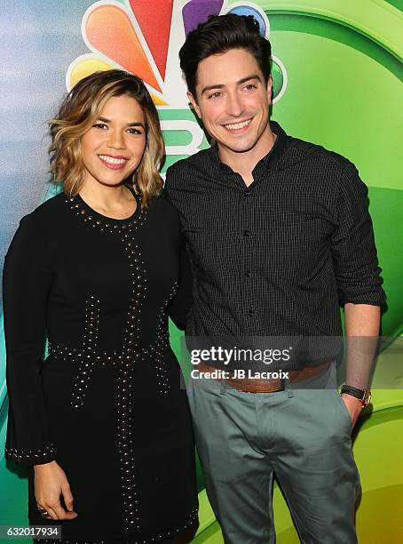 America Ferrera and Ben Feldman attend the 2017 NBCUniversal Winter Press Tour - Day 2 at Langham Hotel on January 18, 2017 in Pasadena, California.