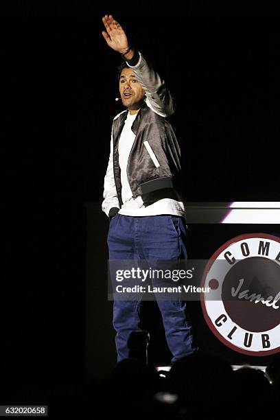 Actor Jamel Debbouze presents "Le Jamel Comedy Club prend de l'Altitude" during the 20th L'Alpe d'Huez International Comedy Film Festival on January...