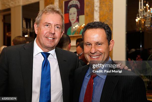 British Ambassador Kim Darroch and Fox News Channel TV personality Brian Kilmeade pose for a photo at an Afternoon Tea hosted by the British Embassy...