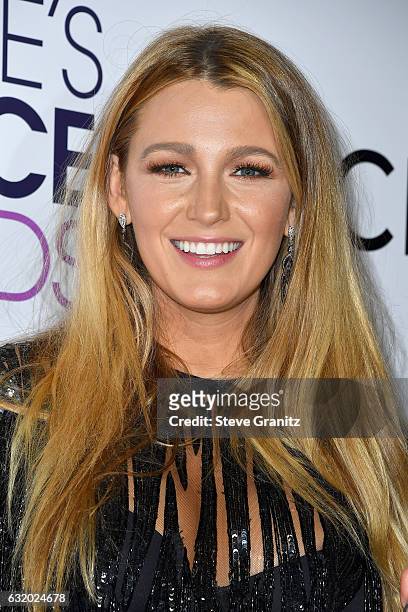 Actress Blake Lively poses in the press room during the People's Choice Awards 2017 at Microsoft Theater on January 18, 2017 in Los Angeles,...