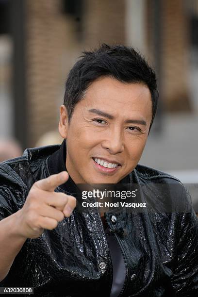 Donnie Yen visits "Extra" at Universal Studios Hollywood on January 18, 2017 in Universal City, California.