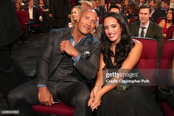 Actor Dwayne Johnson and Simone Alexandra Johnson attend the People's Choice Awards 2017 at Microsoft Theater on January 18, 2017 in Los Angeles,...