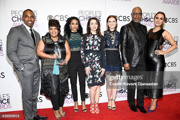 Actors Jason Winston George, Chandra Wilson, Kelly McCreary, Caterina Scorsone, Sarah Drew, James Pickens Jr. And Camilla Luddington pose in the...