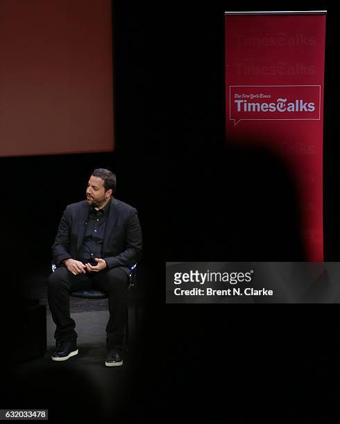 Magician David Blaine speaks on stage during TimesTalks with David Blaine held at Florence Gould Hall on January 18, 2017 in New York City.