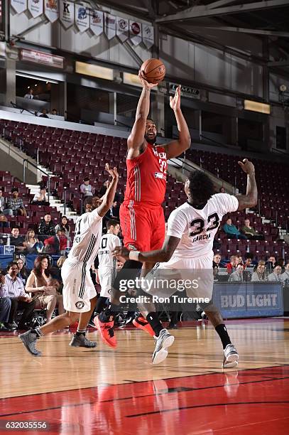 Joshua Smith of the Rio Grande Valley Vipers goes up for the shot during the game against the Austin Spurs as part of 2017 NBA D-League Showcase at...