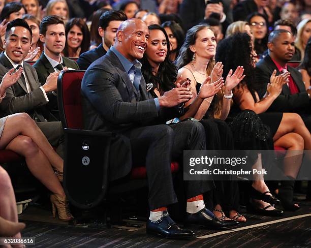 Actor Dwayne Johnson and Simone Alexandra Johnson attend the People's Choice Awards 2017 at Microsoft Theater on January 18, 2017 in Los Angeles,...