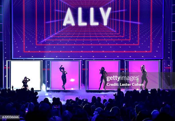 Recording artists Ally Brooke, Normani Hamilton, Dinah Jane Hansen and Lauren Jauregui of Fifth Harmoney perform onstage during the People's Choice...