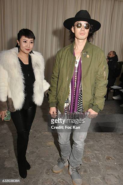 Mandy Ophelie Zhang from Moment Magazine and taiwanese singer/actor Vaness Wu attend the Walter Van Beirendonck Menswear Fall/Winter 2017-2018 show...