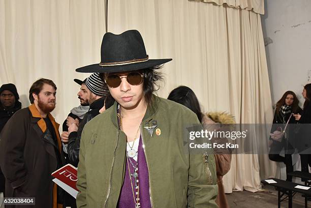 Taiwanese singer/actor Vaness Wu attends the Walter Van Beirendonck Menswear Fall/Winter 2017-2018 show as part of the Paris Fashion Week on January...