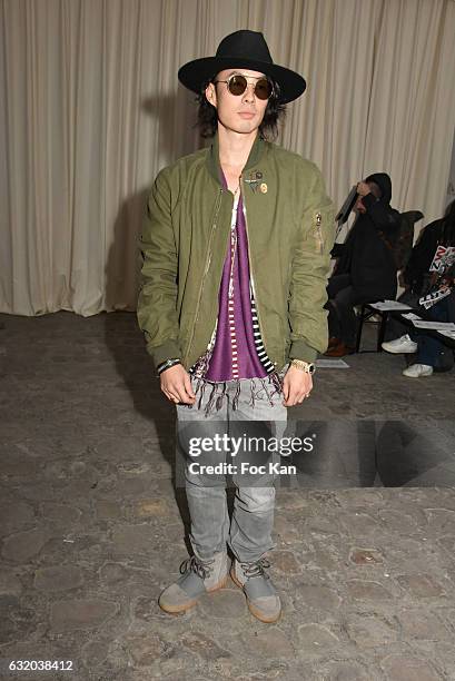 Taiwanese singer/actor Vaness Wu attends the Walter Van Beirendonck Menswear Fall/Winter 2017-2018 show as part of the Paris Fashion Week on January...