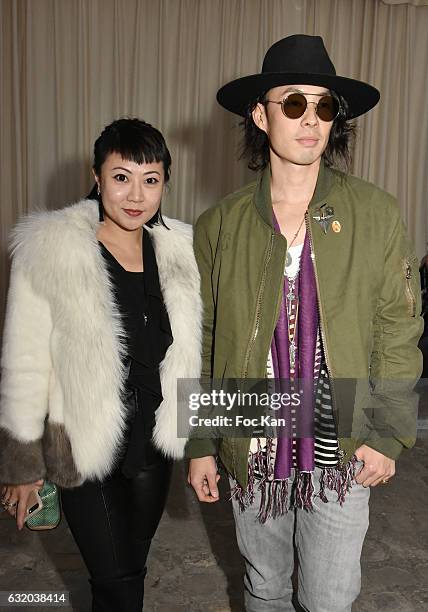 Mandy Ophelie Zhang from Moment Magazine and taiwanese singer/actor Vaness Wu attend the Walter Van Beirendonck Menswear Fall/Winter 2017-2018 show...