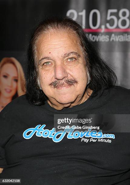 Adult film actor Ron Jeremy appears in the Hot Movies booth during the 2017 AVN Adult Entertainment Expo at the Hard Rock Hotel & Casino on January...