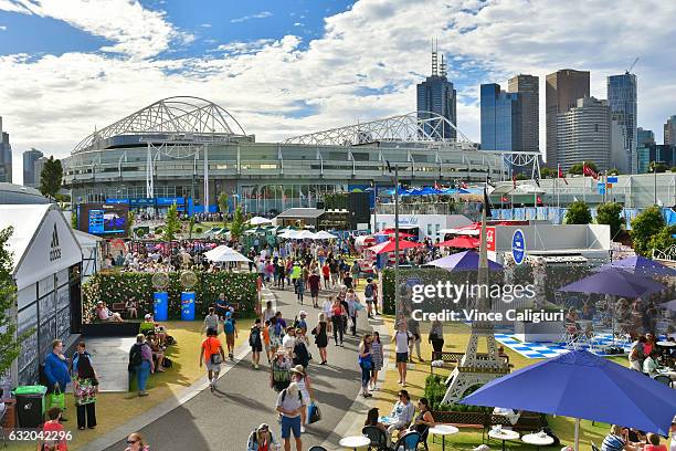 General view of crowds during day four of the 2017 Australian Open at Melbourne Park on January 19, 2017 in Melbourne, Australia.