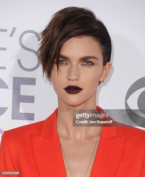 Actress Ruby Rose arrives at the People's Choice Awards 2017 at Microsoft Theater on January 18, 2017 in Los Angeles, California.