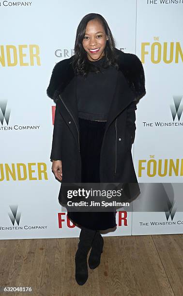 Actress Nikki M. James attends the screening of "The Founder" hosted by The Weinstein Company with Grey Goose at The Roxy on January 18, 2017 in New...