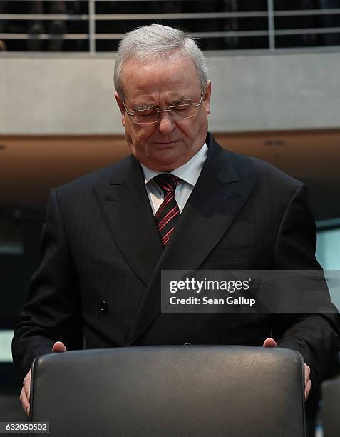 Martin Winterkorn, former CEO of German automaker Volkswagen AG, arrives to testify at the Bundestag commission investigating the Volkswagen diesel...