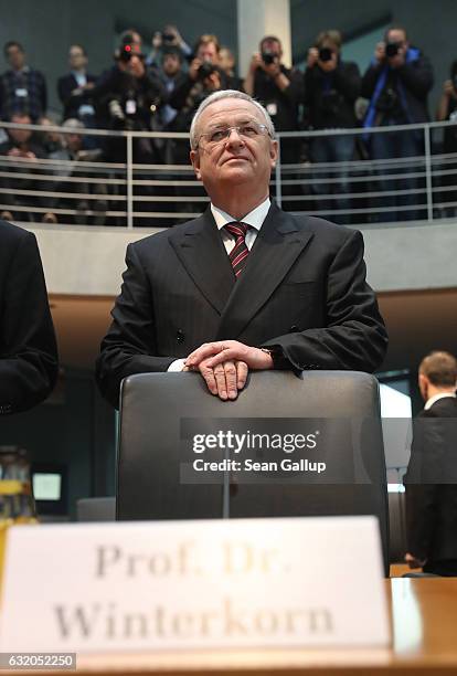 Martin Winterkorn, former CEO of German automaker Volkswagen AG, arrives to testify at the Bundestag commission investigating the Volkswagen diesel...