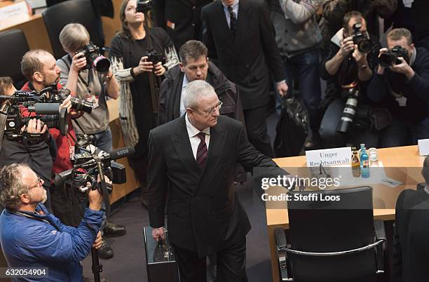 Martin Winterkorn, former CEO of German automaker Volkswagen AG, arrives to testify at the Bundestag commission investigating the Volkswagen diesel...