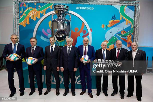 Zenit president Alexander Dyukov, Deputy Prime Minister of the Russian Federation Vitaly Mutko, UEFA president Aleksander Ceferin, Governor of...