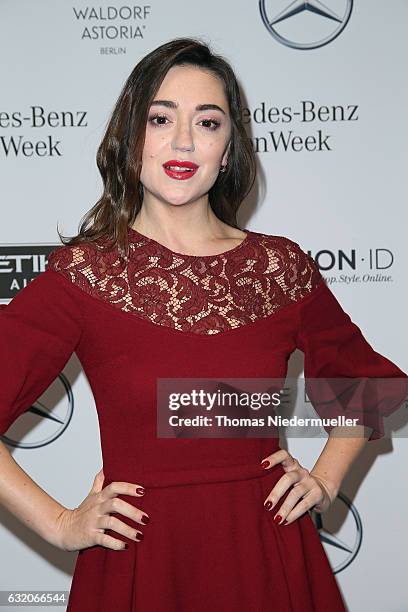 Nataliia Fiebrig attends the Ewa Herzog show during the Mercedes-Benz Fashion Week Berlin A/W 2017 at Kaufhaus Jandorf on January 19, 2017 in Berlin,...