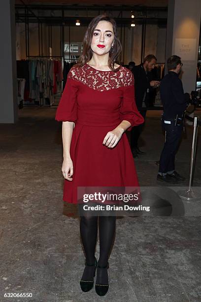 Nataliia Fiebrig attends the Ewa Herzog show during the Mercedes-Benz Fashion Week Berlin A/W 2017 at Kaufhaus Jandorf on January 19, 2017 in Berlin,...