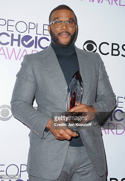 Tyler Perry poses in the press room at the People's Choice Awards 2017 at Microsoft Theater on January 18, 2017 in Los Angeles, California.