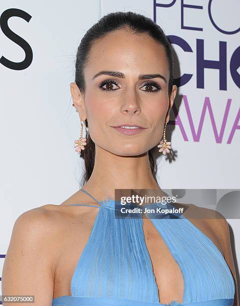 Actress Jordana Brewster poses in the press room at the People's Choice Awards 2017 at Microsoft Theater on January 18, 2017 in Los Angeles,...