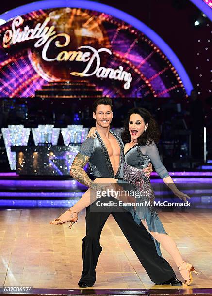 Lesley Joseph and Gorka Marquez attend Strictly Come Dancing Live Tour - Photocall on January 19, 2017 in Birmingham, England.
