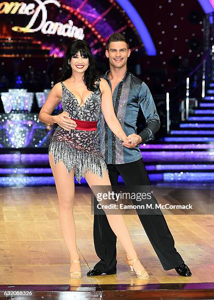 Daisy Lowe and Aljaz Skorjanec attend the Strictly Come Dancing Live Tour Photocall on January 19, 2017 in Birmingham, England.