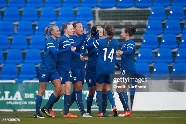 Jenny Danielsson during the pre season friendly match of national women's teams of Russia vs. Finland in Pinatar Arena, Murcia, SPAIN. 19th of...