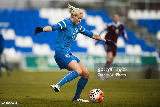 Tia Halinen during the pre season friendly match of national women's teams of Russia vs. Finland in Pinatar Arena, Murcia, SPAIN. 19th of January...